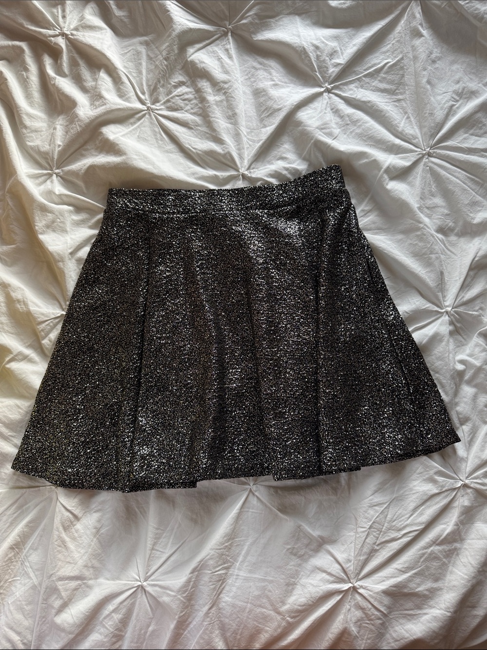 Aqua Black Sparkle Circle Skirt